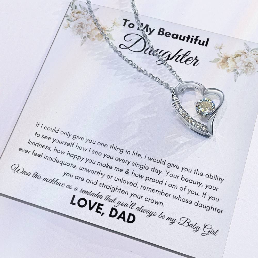 To My Beautiful Daughter From Dad / Forever Love Necklace