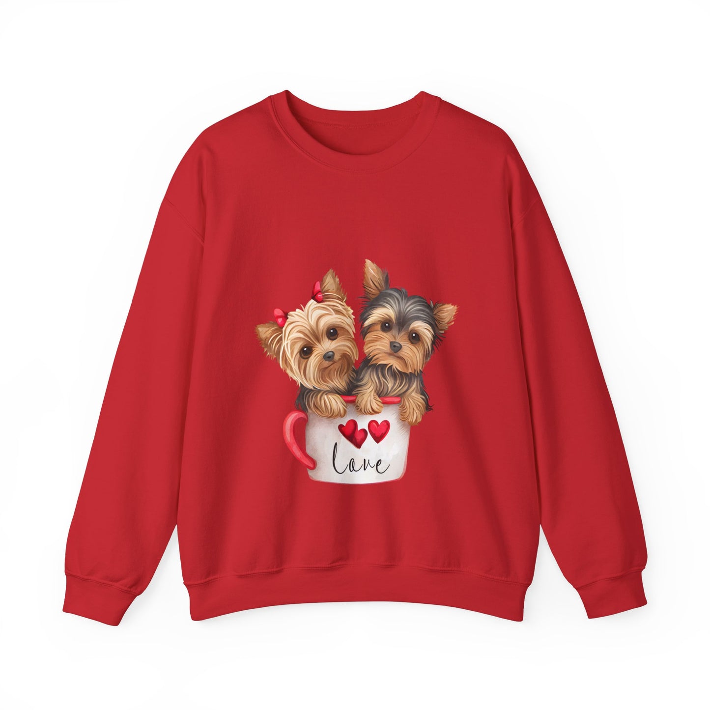 Yorkie Duo Valentines Unisex Heavy Blend™ Crewneck Sweatshirt