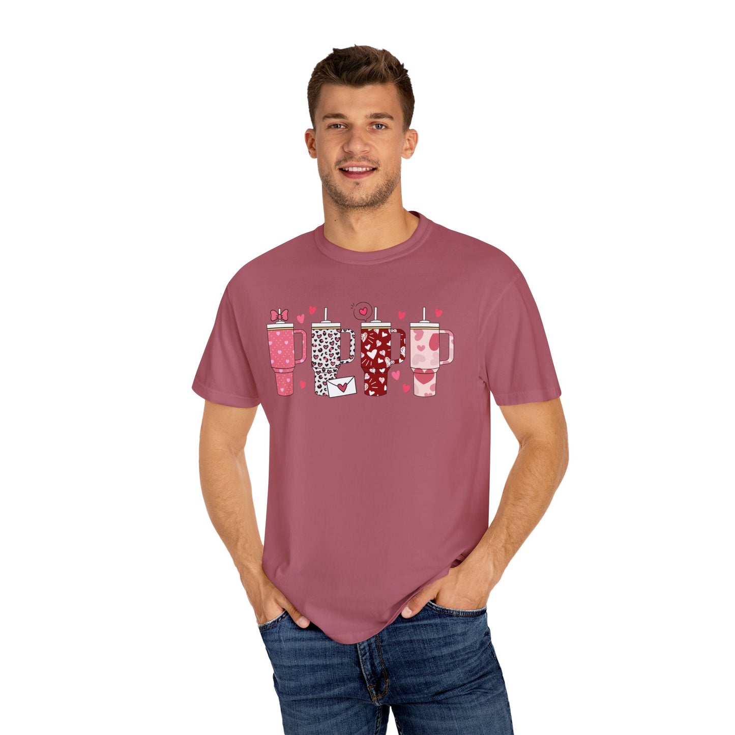 Valentines Tumbler Unisex Garment-Dyed T-shirt