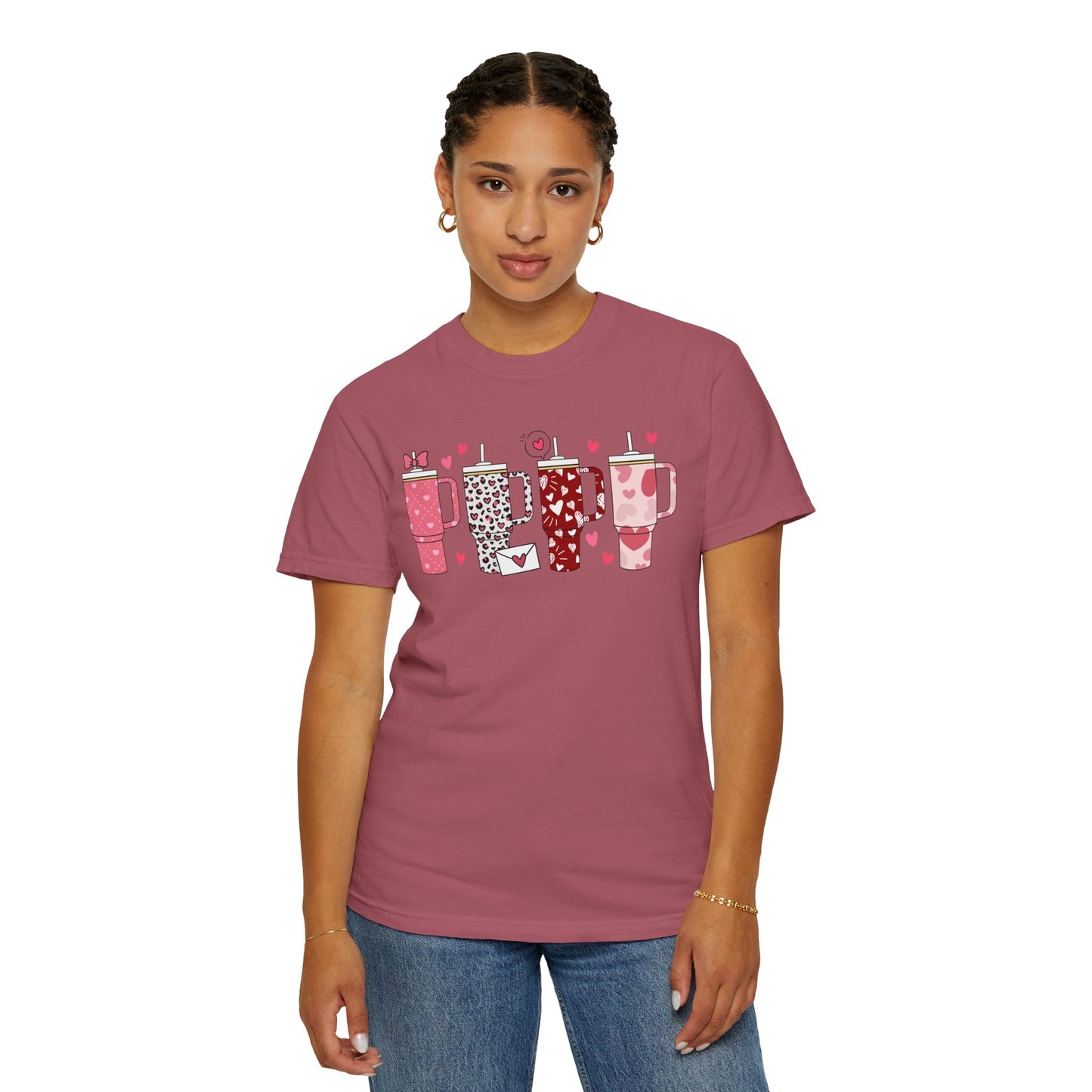 Valentines Tumbler Unisex Garment-Dyed T-shirt