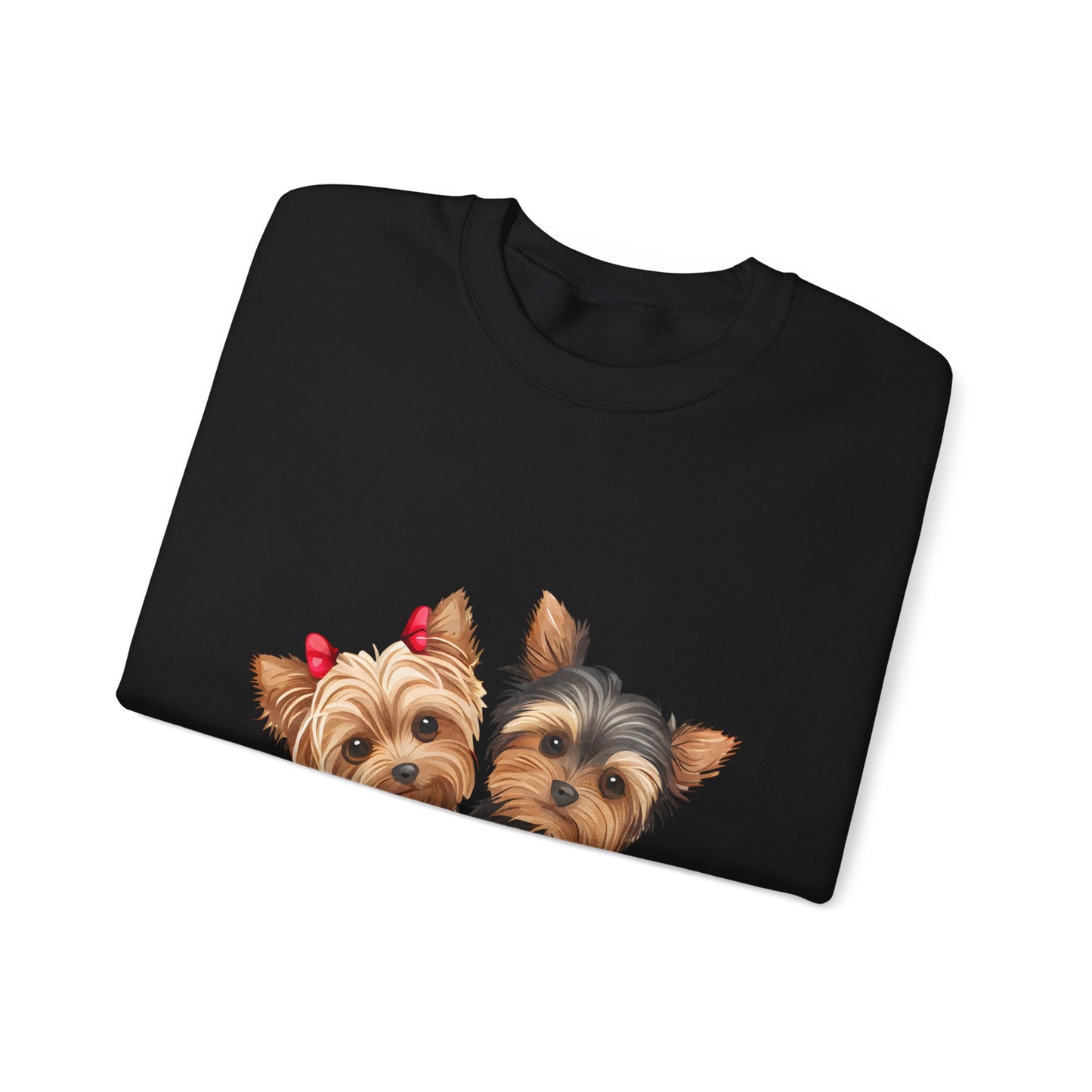 Yorkie Duo Valentines Unisex Heavy Blend™ Crewneck Sweatshirt