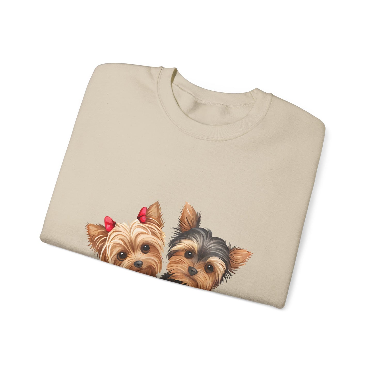 Yorkie Duo Valentines Unisex Heavy Blend™ Crewneck Sweatshirt