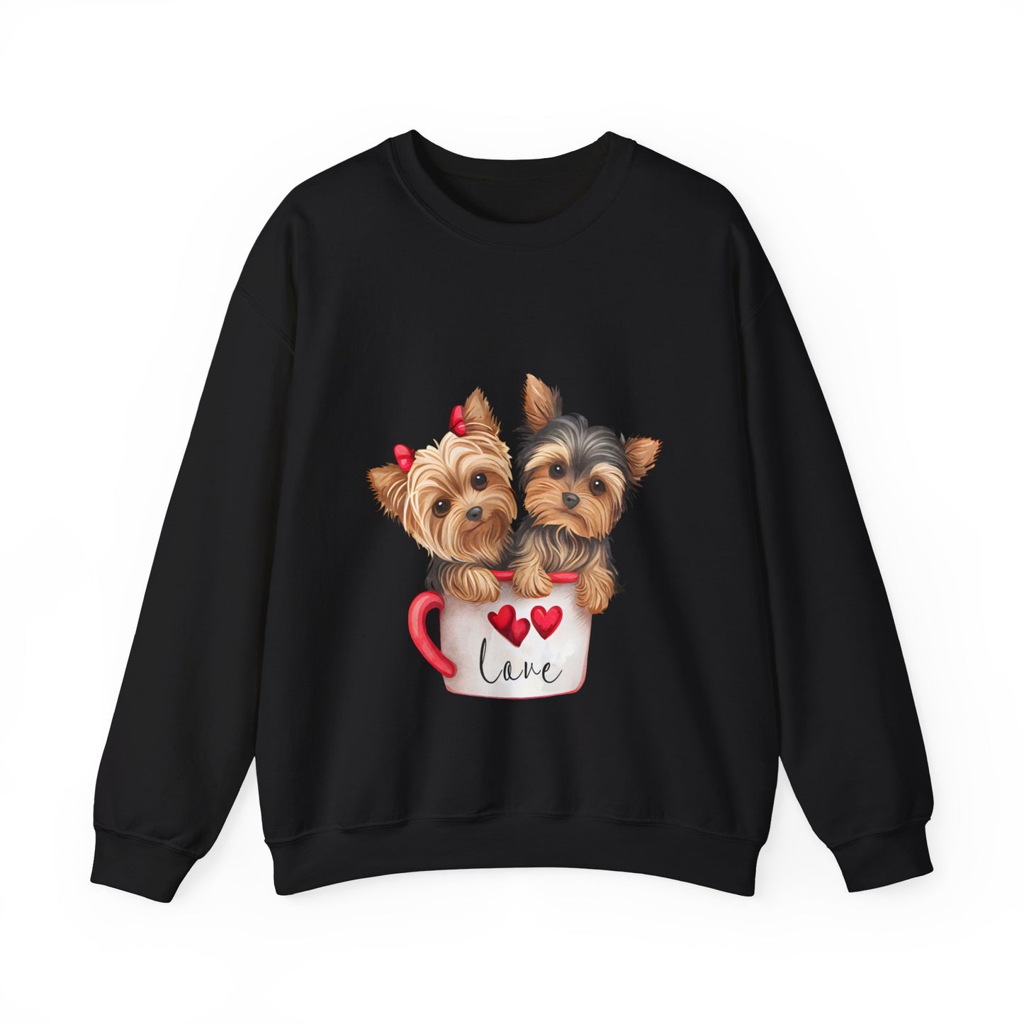 Yorkie Duo Valentines Unisex Heavy Blend™ Crewneck Sweatshirt