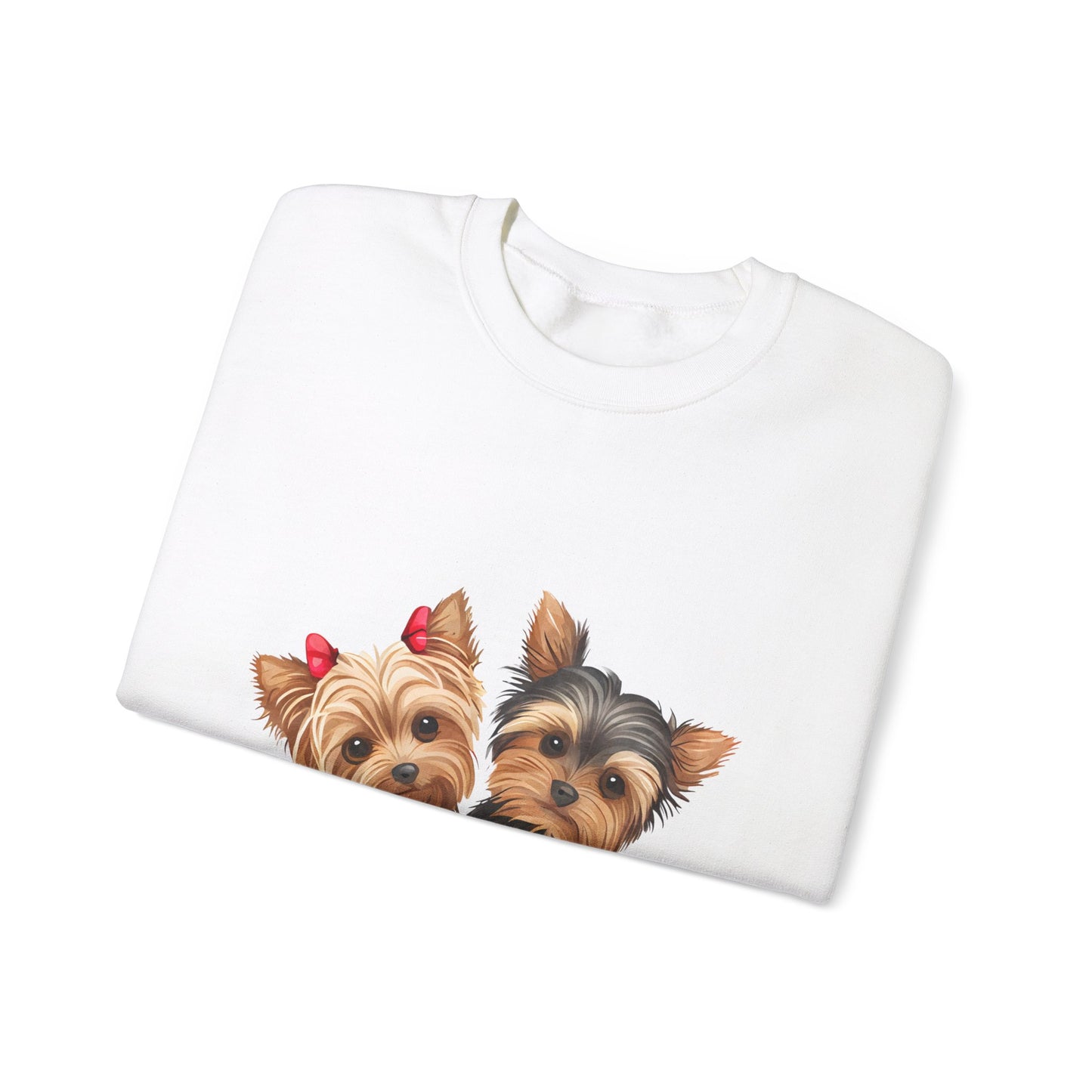 Yorkie Duo Valentines Unisex Heavy Blend™ Crewneck Sweatshirt