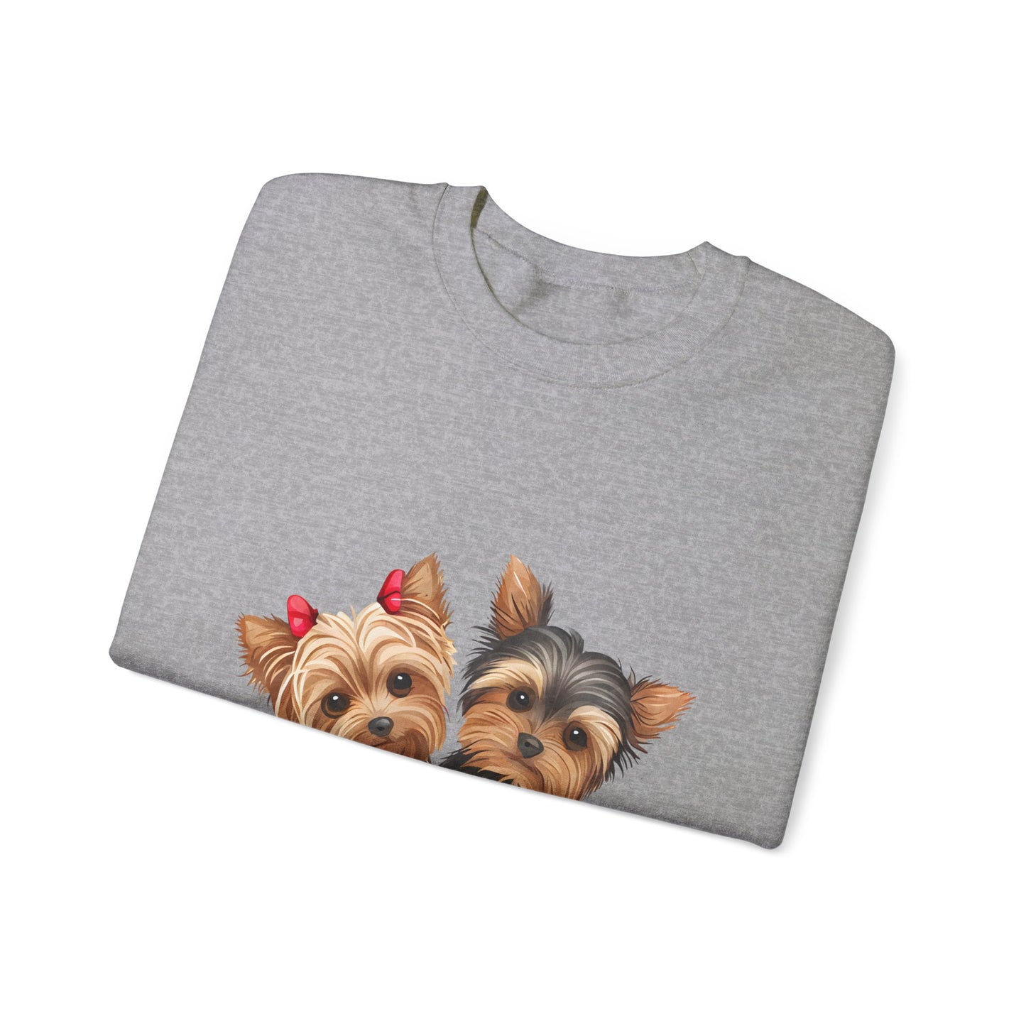 Yorkie Duo Valentines Unisex Heavy Blend™ Crewneck Sweatshirt