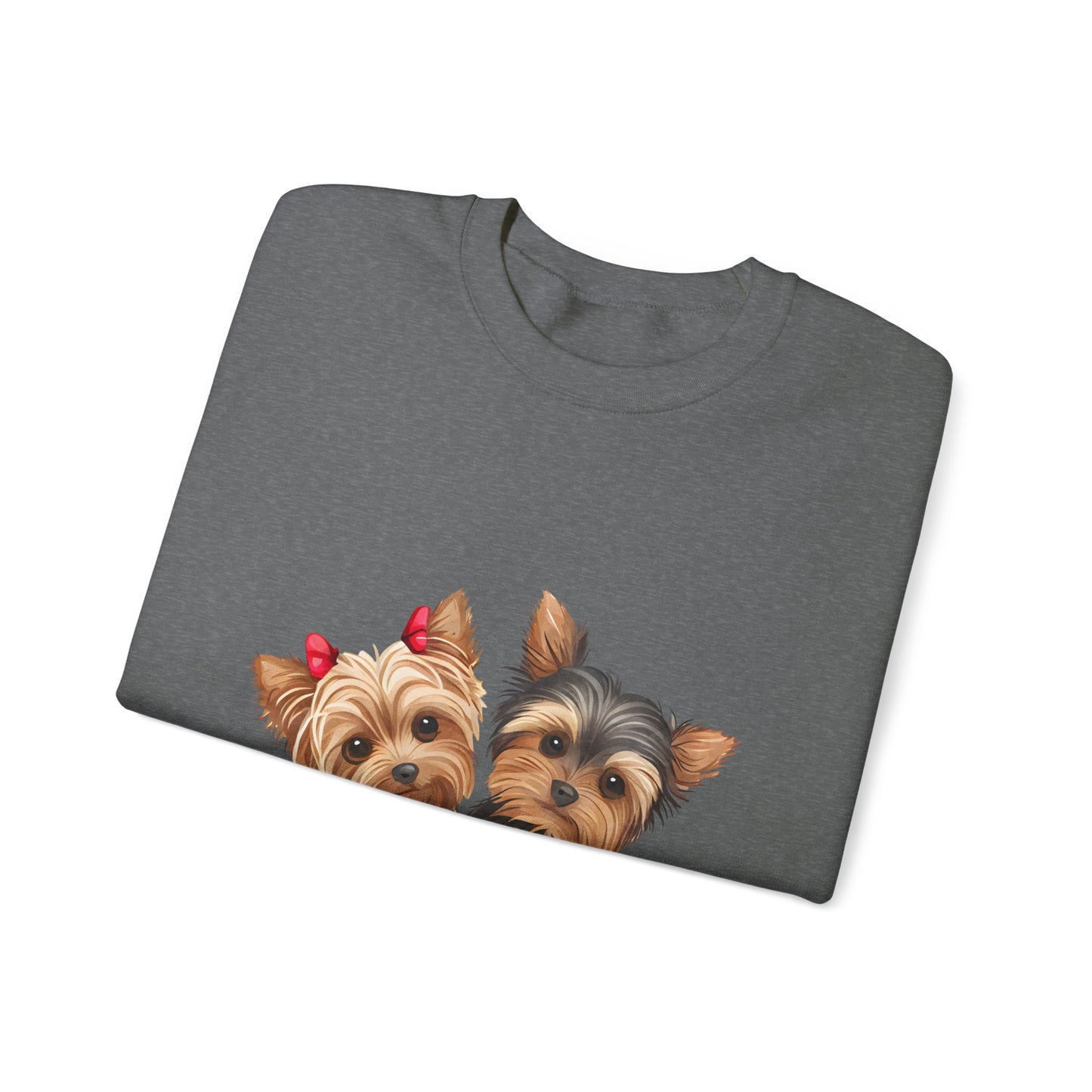 Yorkie Duo Valentines Unisex Heavy Blend™ Crewneck Sweatshirt