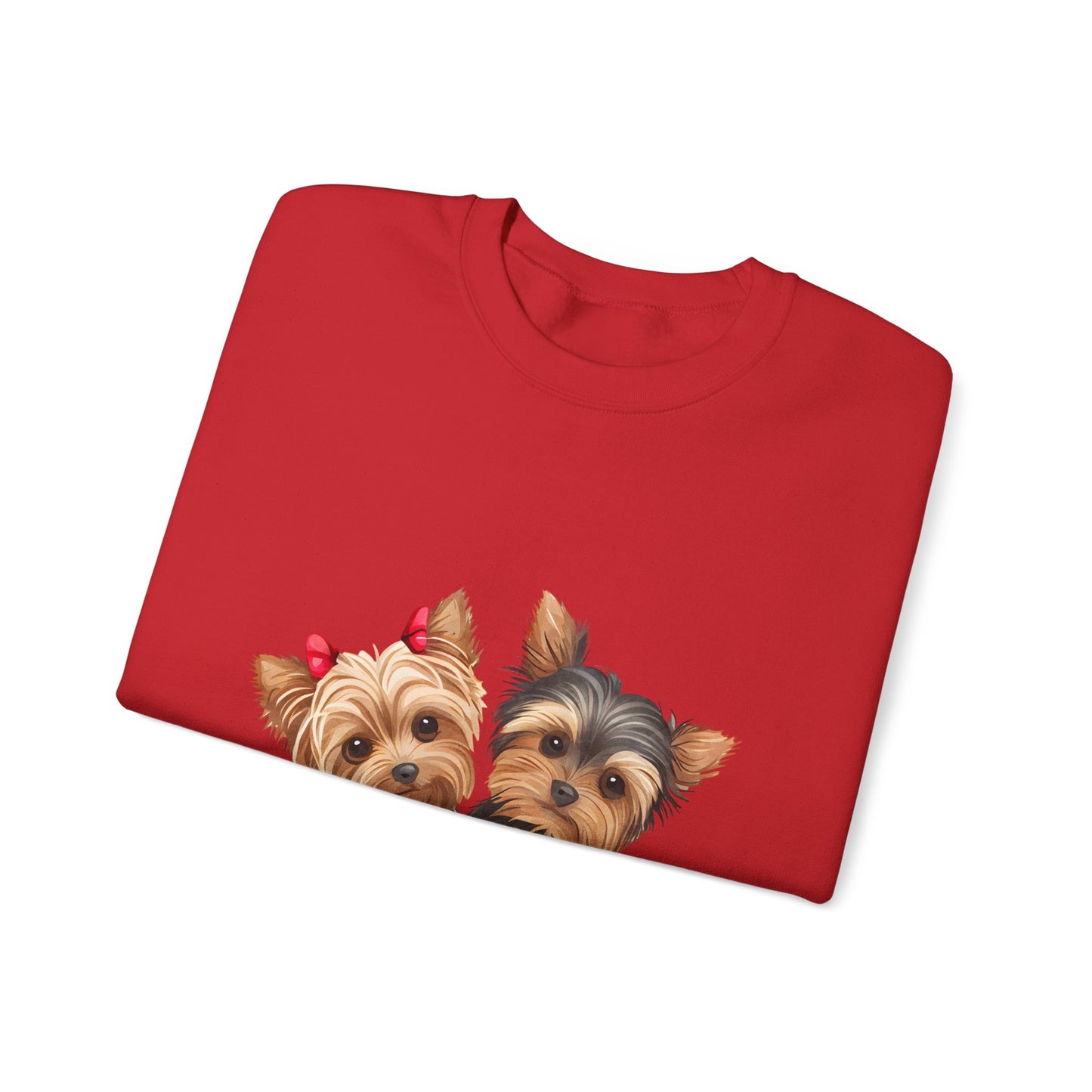 Yorkie Duo Valentines Unisex Heavy Blend™ Crewneck Sweatshirt