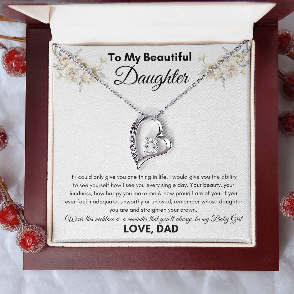 To My Beautiful Daughter From Dad / Forever Love Necklace