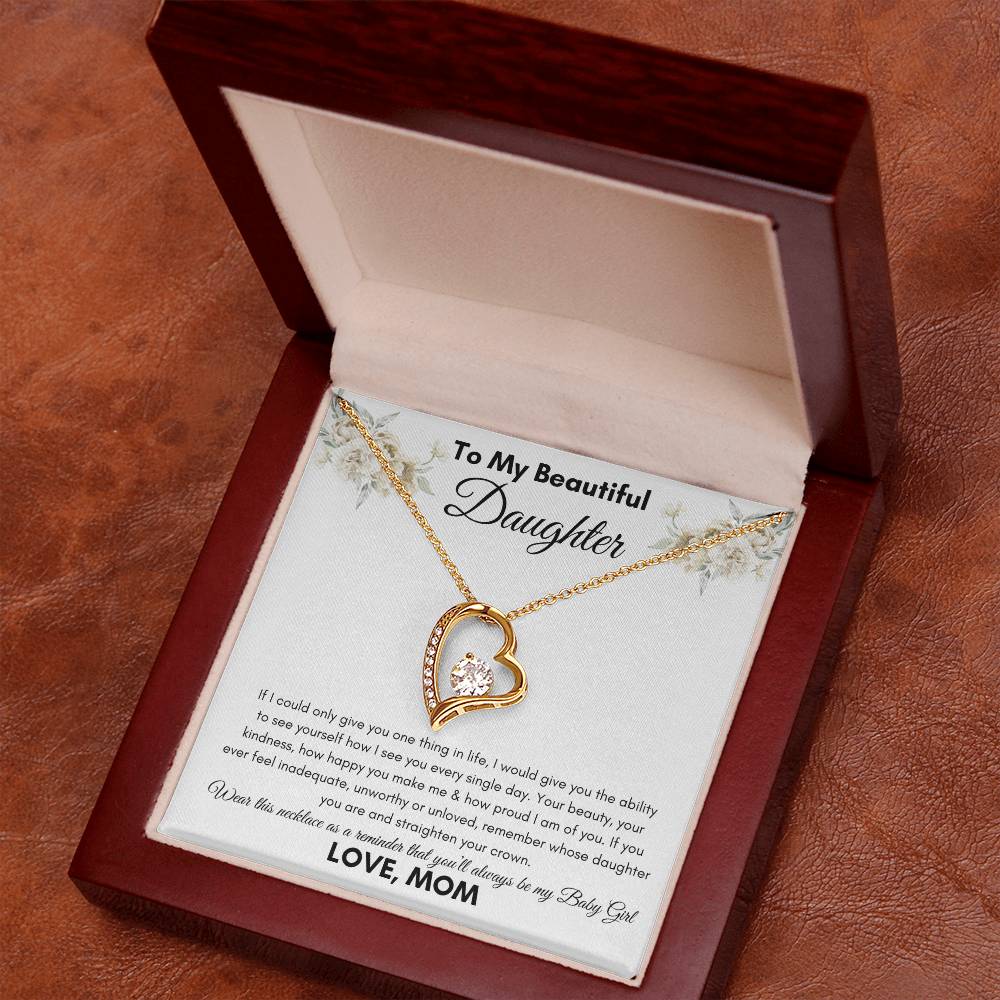 To My Beautiful Daughter From Mom / Forever Love Necklace