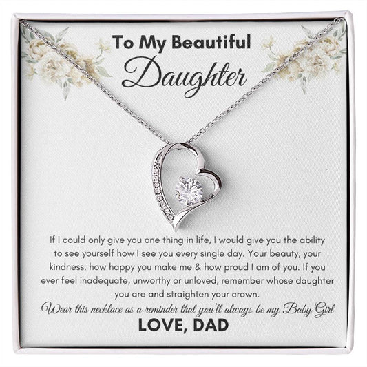 To My Beautiful Daughter From Dad / Forever Love Necklace