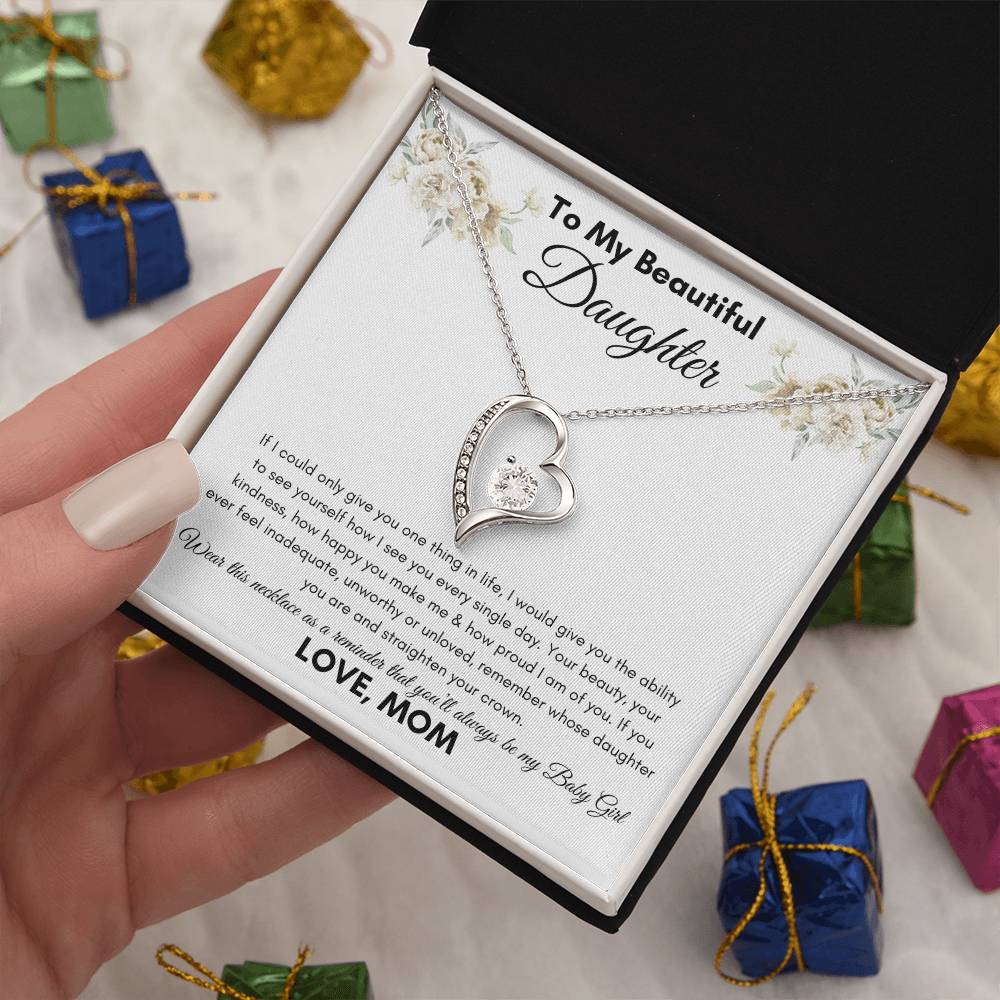 To My Beautiful Daughter From Mom / Forever Love Necklace