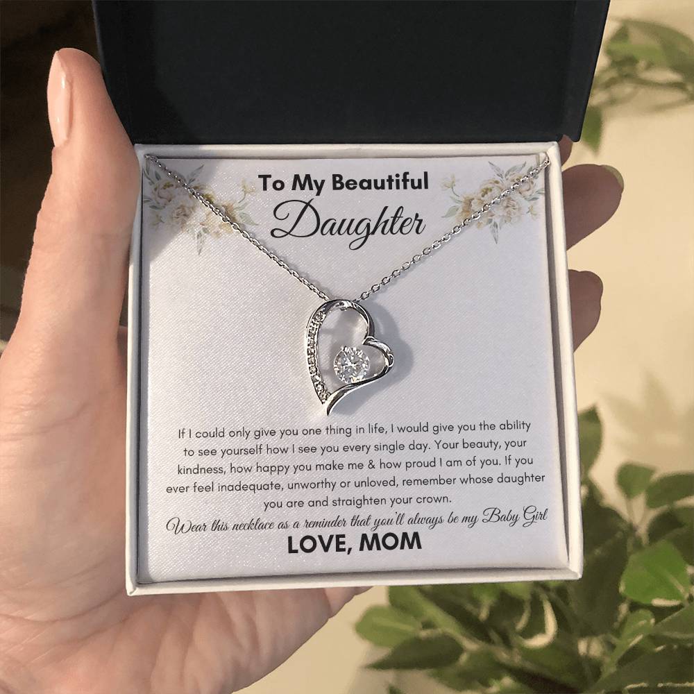 To My Beautiful Daughter From Mom / Forever Love Necklace