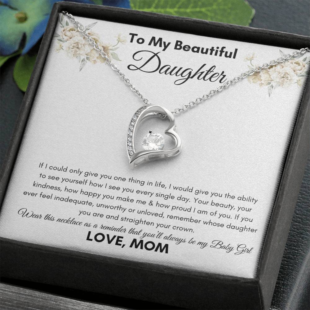 To My Beautiful Daughter From Mom / Forever Love Necklace