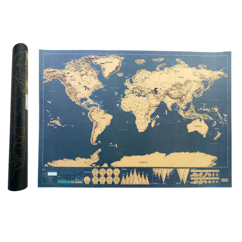 Scratch off world map poster